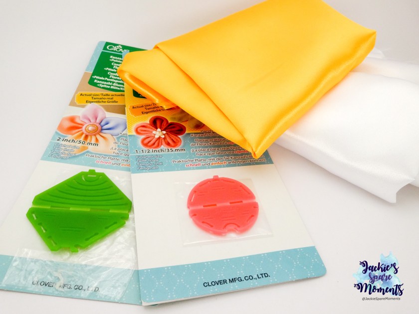 atin and two of my Clover Kanzashi Flower Makers: Pointed Petal Small Size and Orchid Petal Extra Small Size