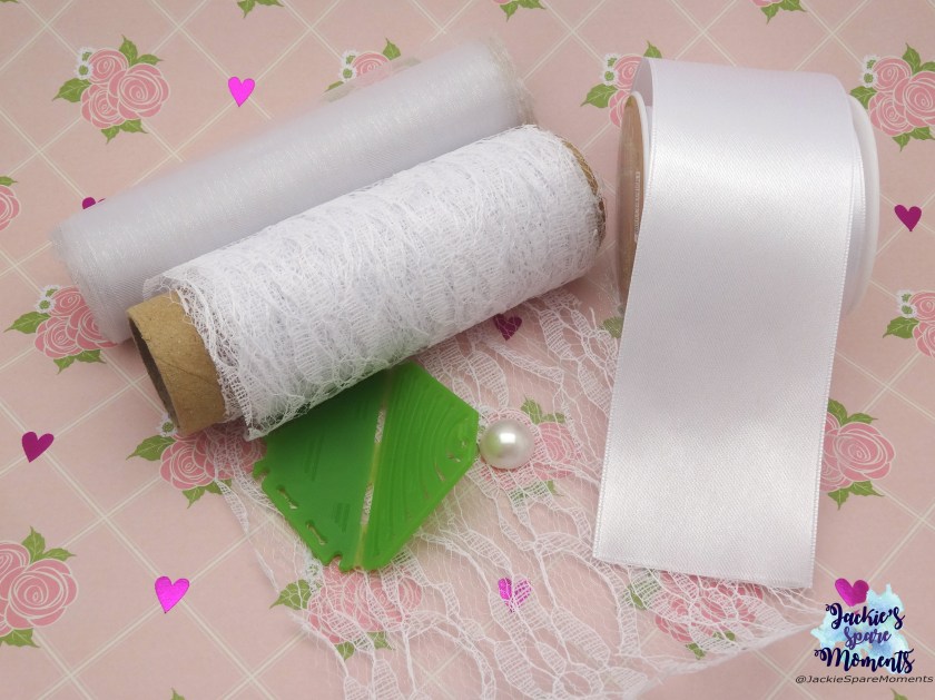 Materials used for white satin hair bow and lace flower / Clover Kanzashi maker pointed petal