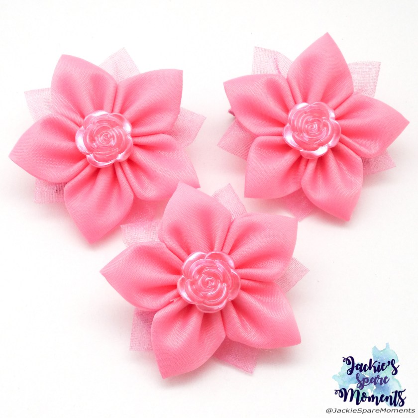 Three flower hair clips Pointed Petal Small