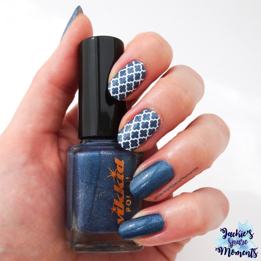 Wikkid polish Holiday mode with some stamping (cold state)