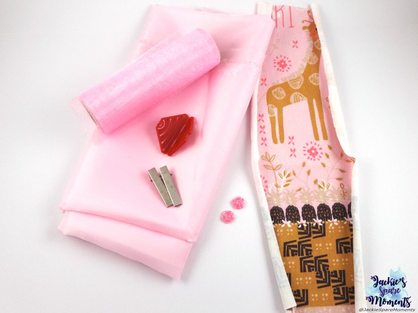 Materials used for flower hair bows: satin, organza, mini alligator clips, mini flower flatbacks, clover Kanzashi flower maker pointed petal extra small size