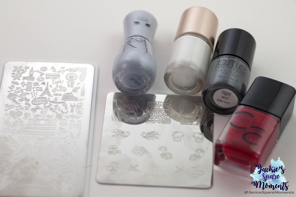 Materials used: essence the gel polish 115 rockablue, white stamping polish, grey stamping polish, Catrice ICONails 02 Bloody Mary to Go, stamping plates Infinity Nails 173 and SdP-33 by Dashica Beauty Shop