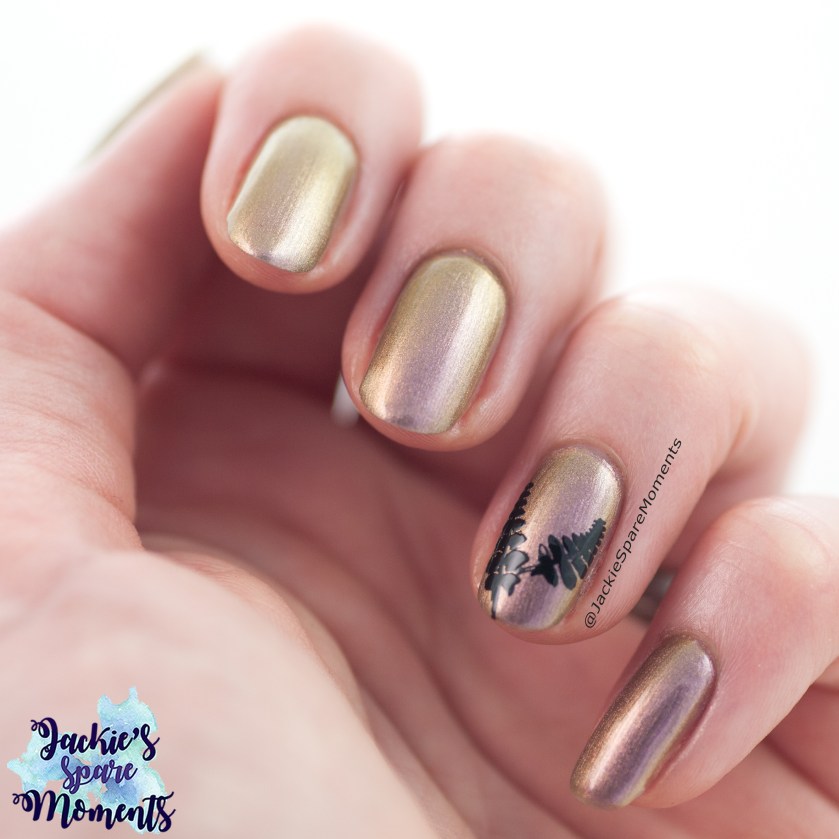 OPI Kermit me to speak with a little stamping nail art