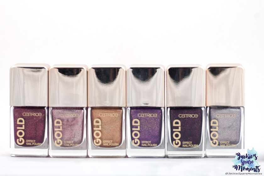 Six out of eight polishes Catrice Gold Effect Nail Polish