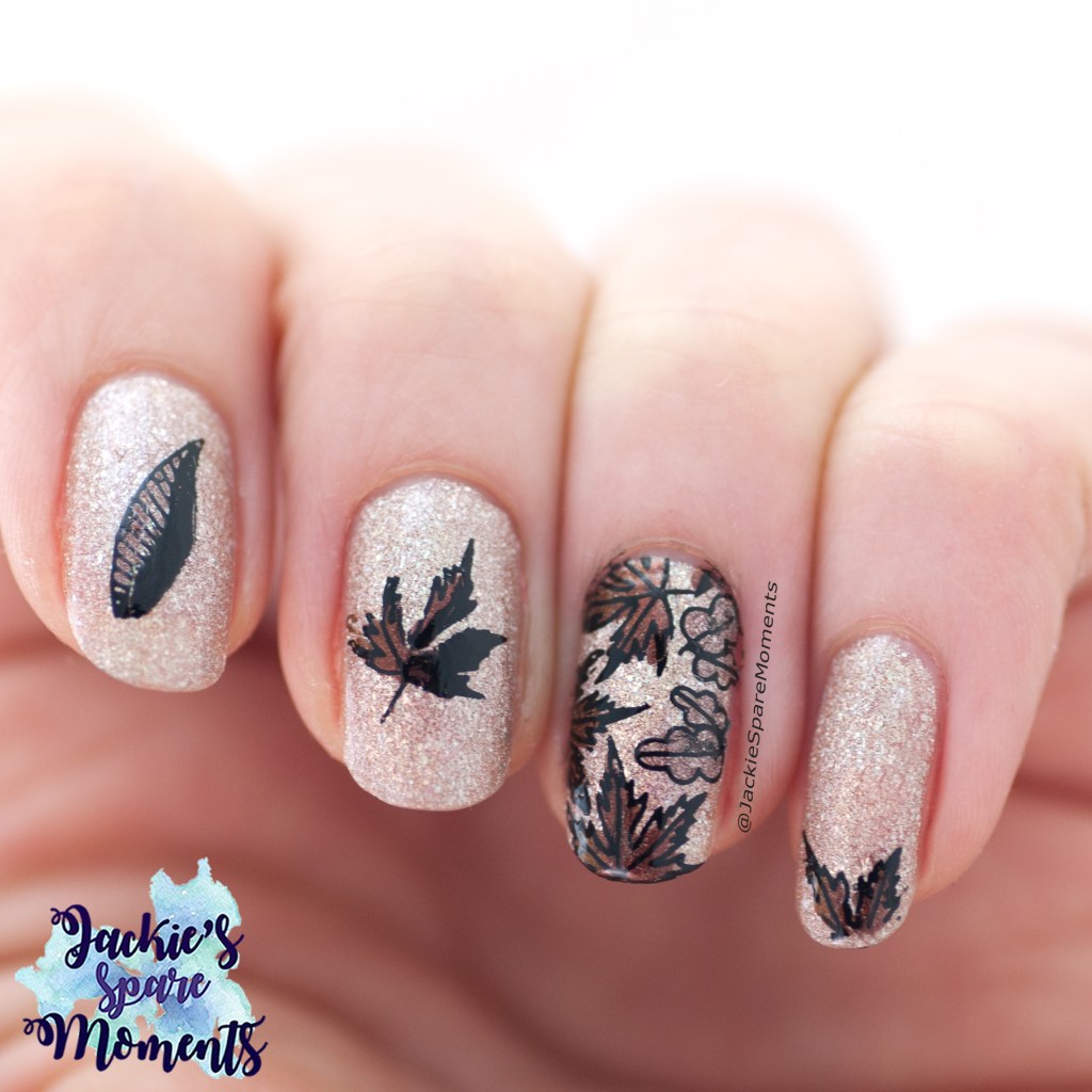 Fall nail art with Essie Of Quartz