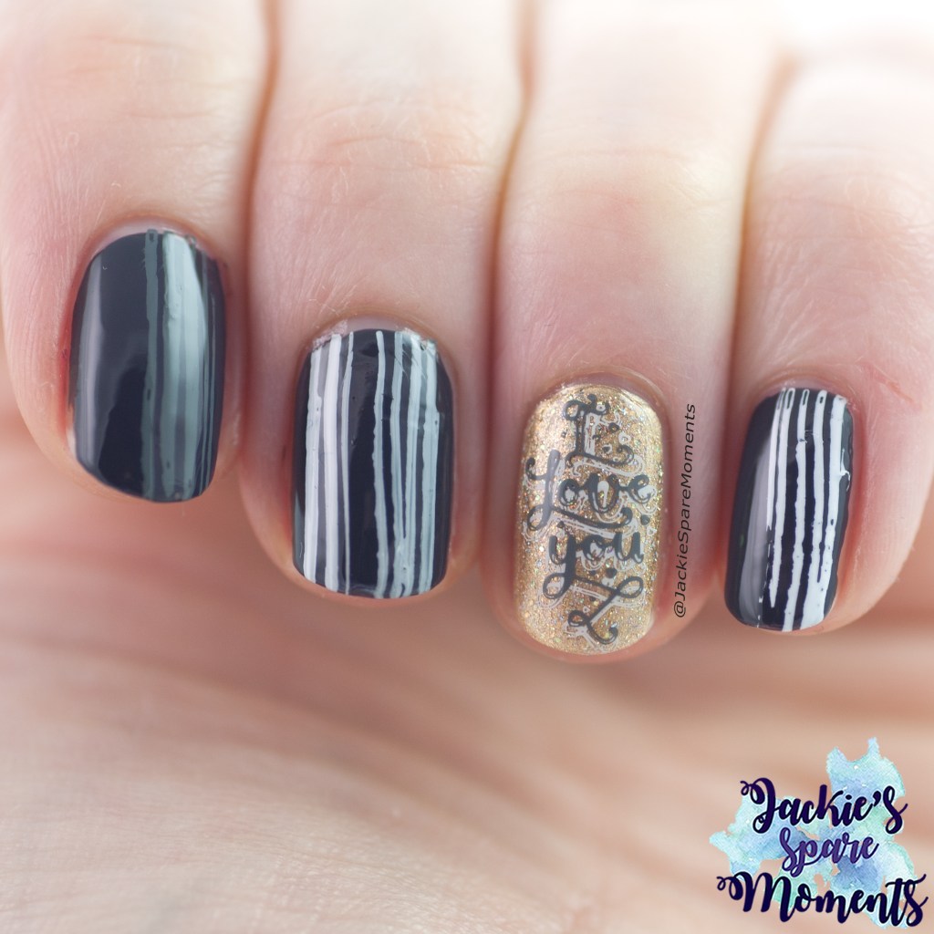 Monthly Music Mani collab: Duets. Nail art inspired by Something Stupid - Nicole Kidman and Robbie Williams