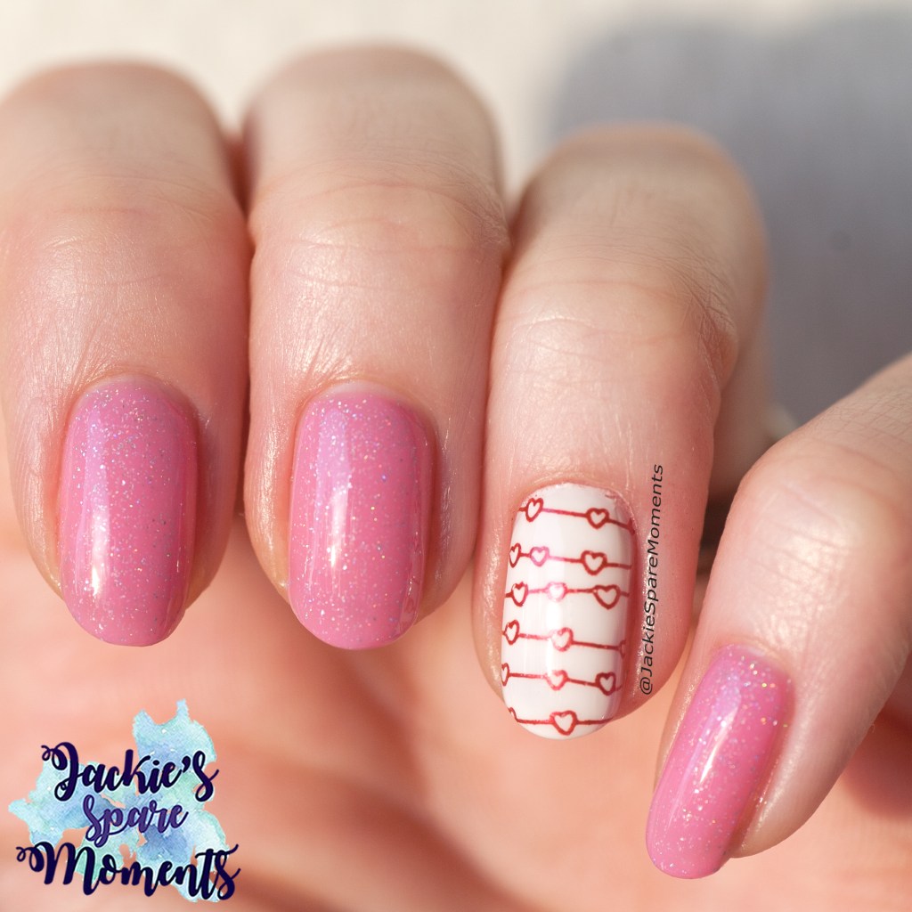 Valentine's Day nail art with ILNP Gumdrop, natural daylight