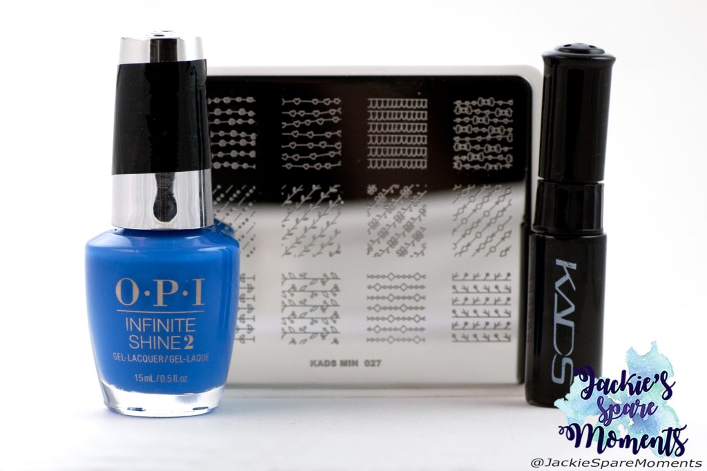 Materials used: OPI Tile Art To Warm Your Heart, KADS black stamping polish, KADS stamping plate MIN 029