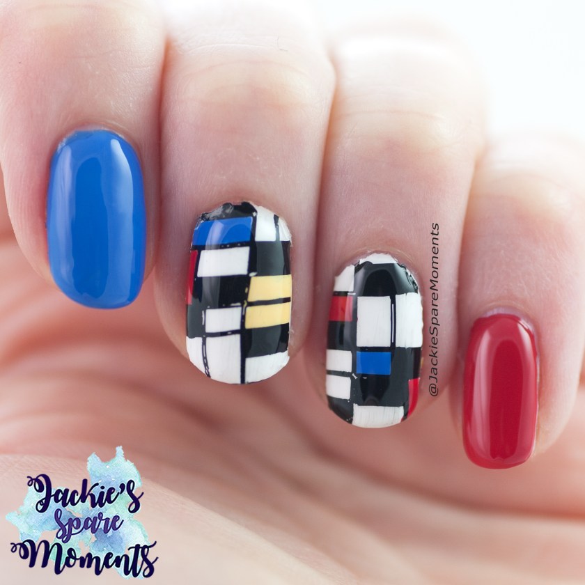 Piet Mondriaan nail art, stamping decals