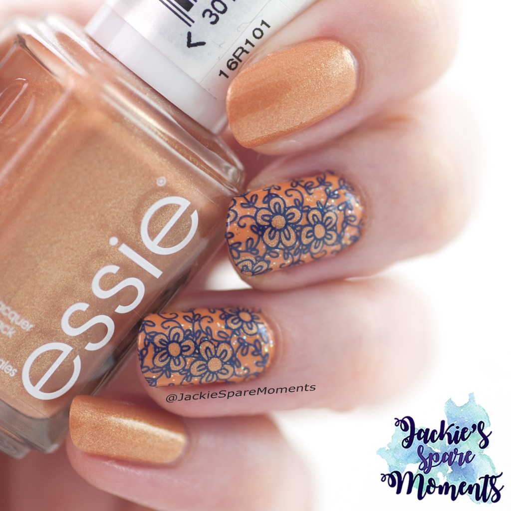 Floral mani with Essie sunny daze