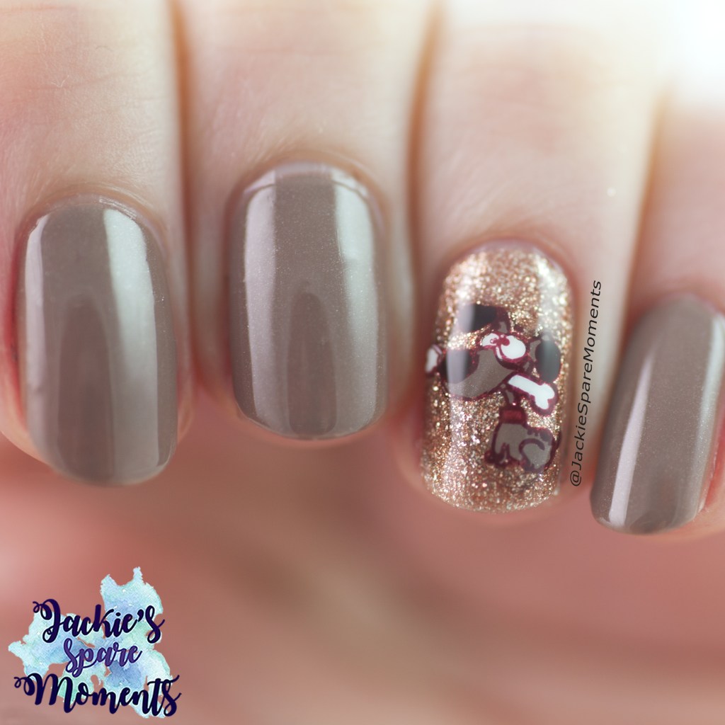 Happy Animal Day nail art with cute dog