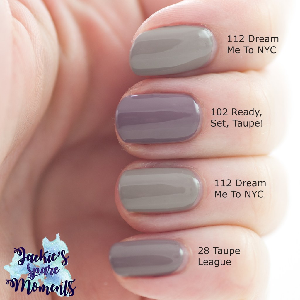 Catrice ICONails 112 Dream Me To NYC compared to 102 Ready, Set, Taupe! and 28 Taupe League