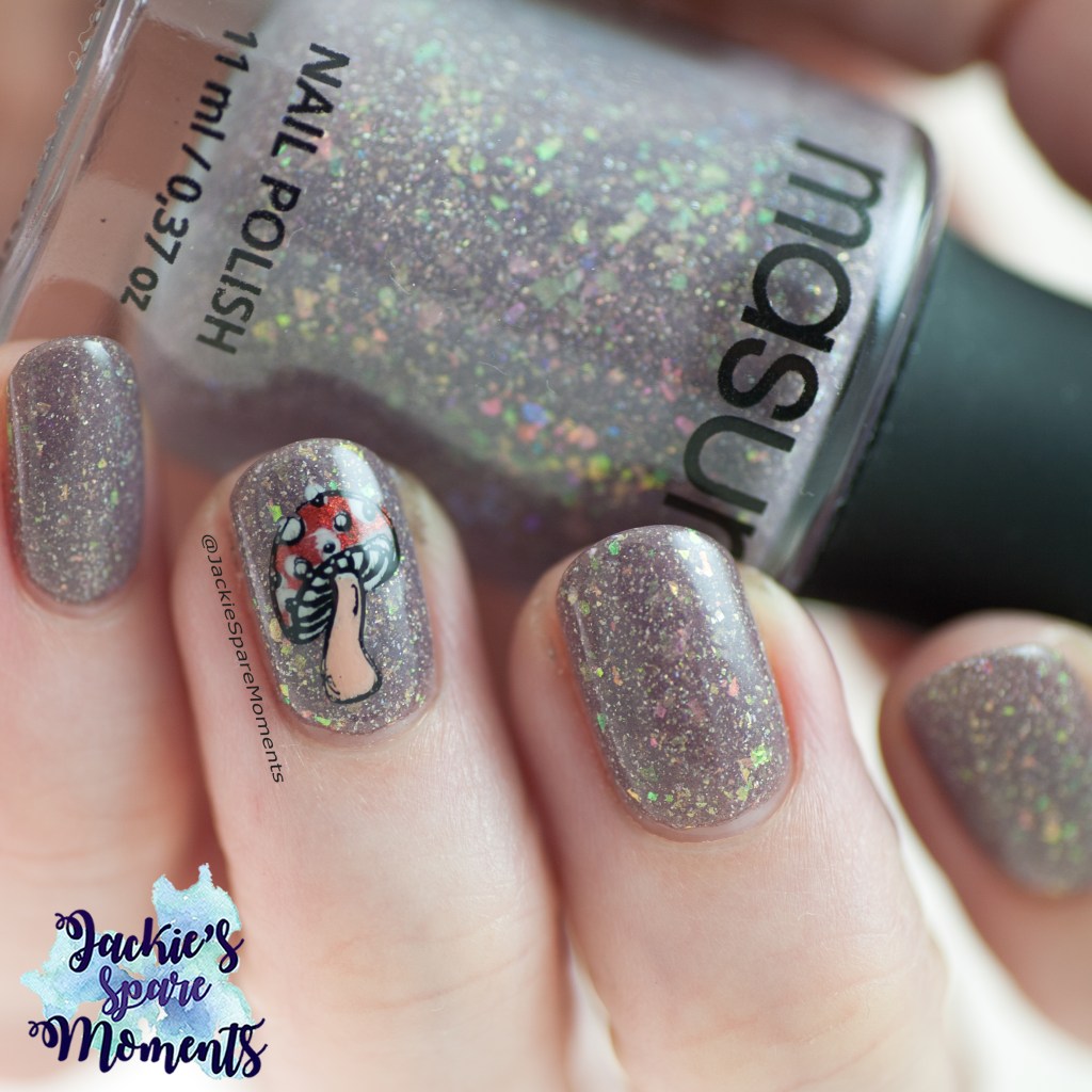 Masura Nail Polish 1323 Fluffy Plaid with fall nail art