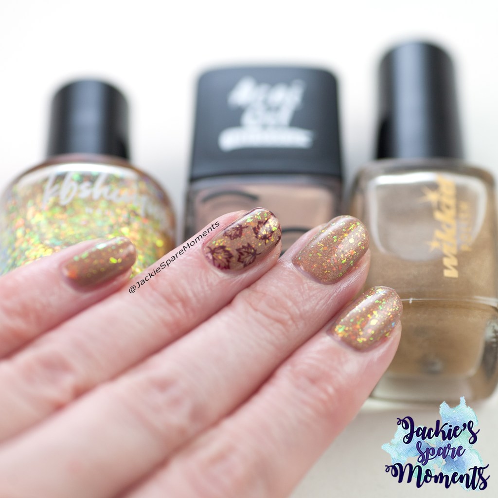 Catrice ICONails 85 Every Sparkle Happens For A Reason with KBShimmer Raking it in and Wikkid polish Gold Dust