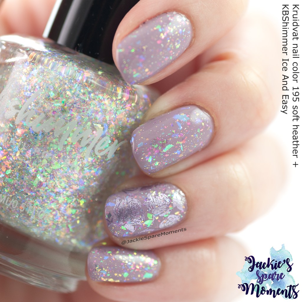 Kruidvat nail color 195 soft heather with KBShimmer Ice And Easy