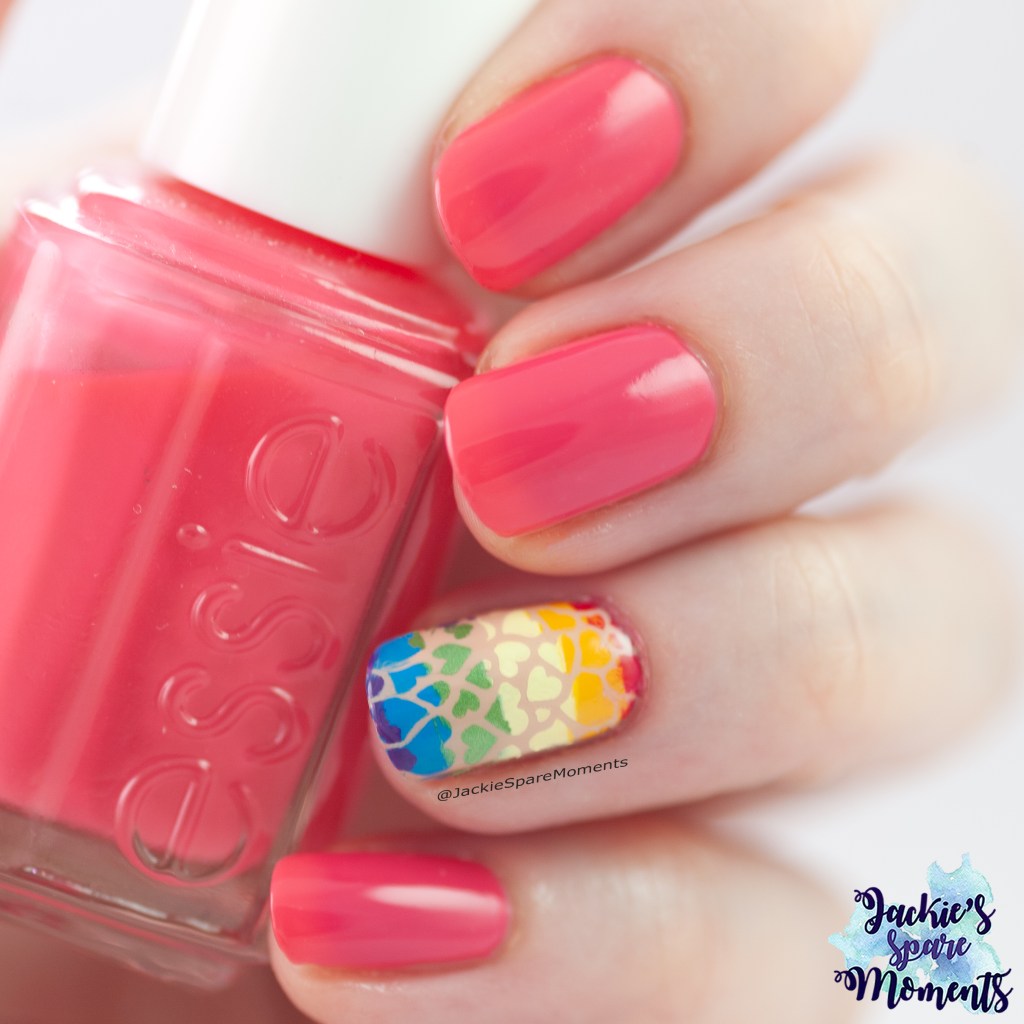 Essie cute as a button with Pride month nail art