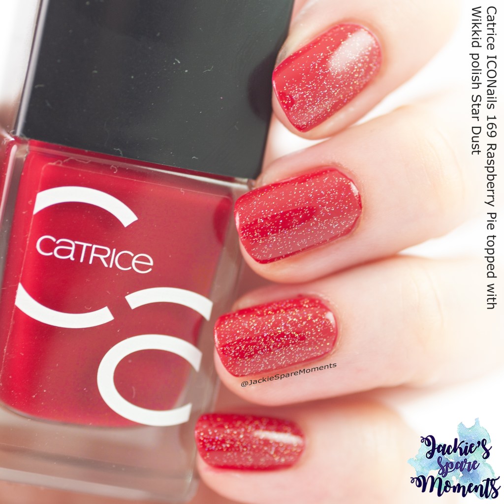 Catrice ICONails 169 Raspberry Pie topped with Wikkid Star Dust