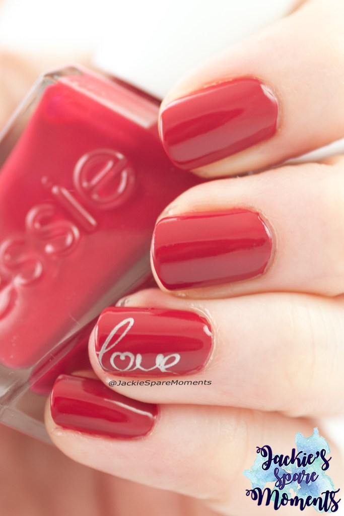Essie Gel Couture drop the gown with Valentine's Day accent nail.