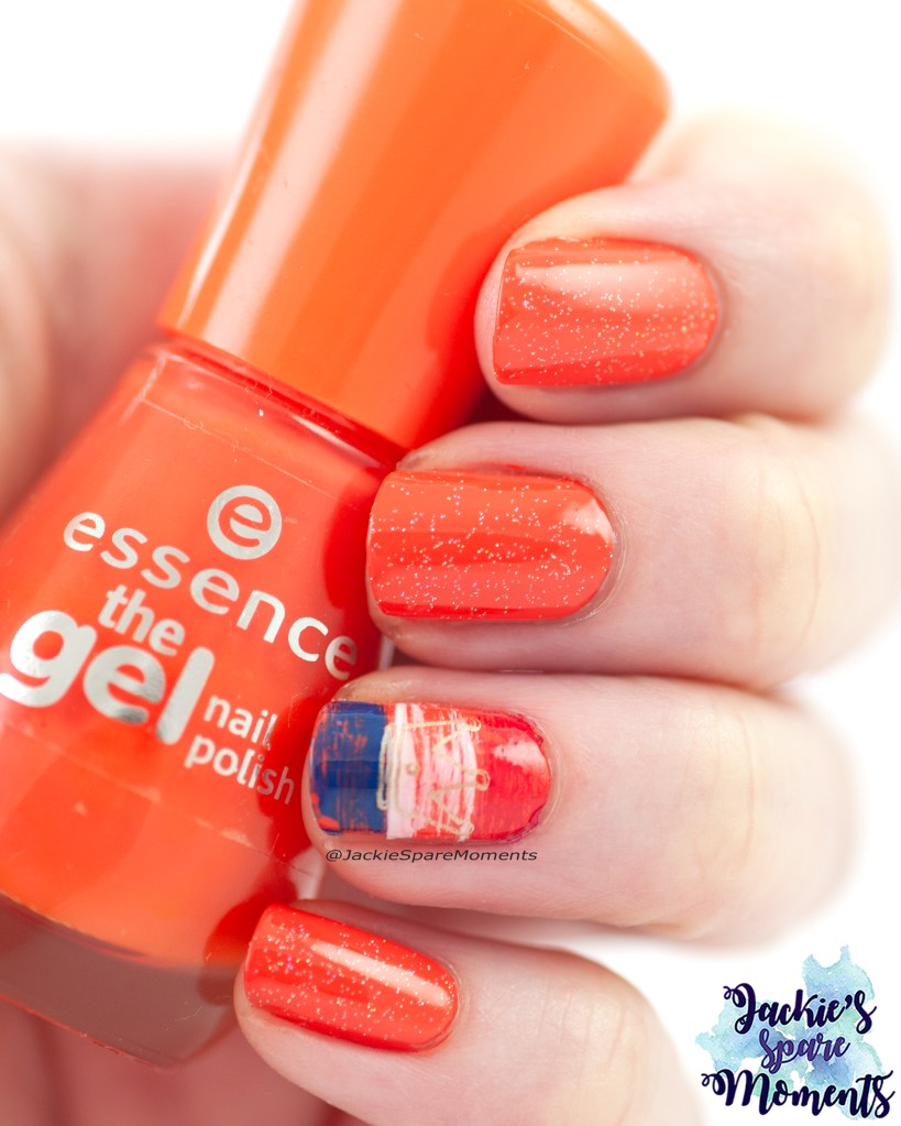 King's Day manicure with essence 96 orange to go and China Glaze Fairy Dust and accent nail art. 