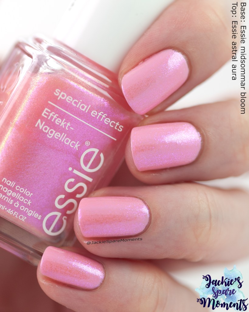 Essie midsommer bloom topped with Essie astral aura