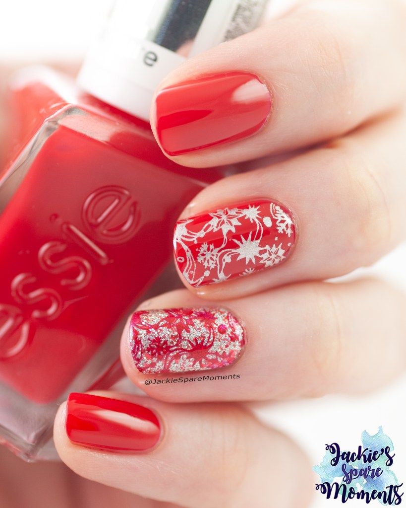Christmas manicure Essie GC lady in red