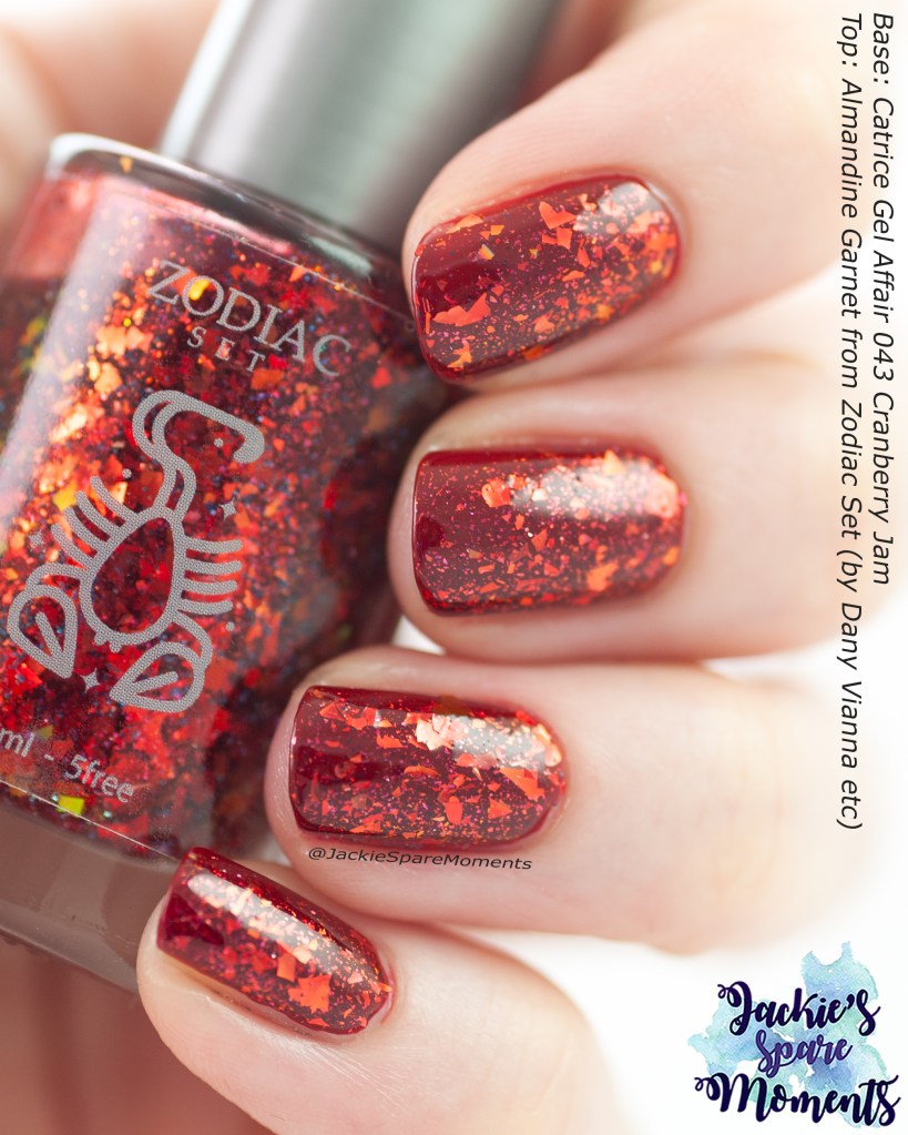 January birthstone manicure Garnet