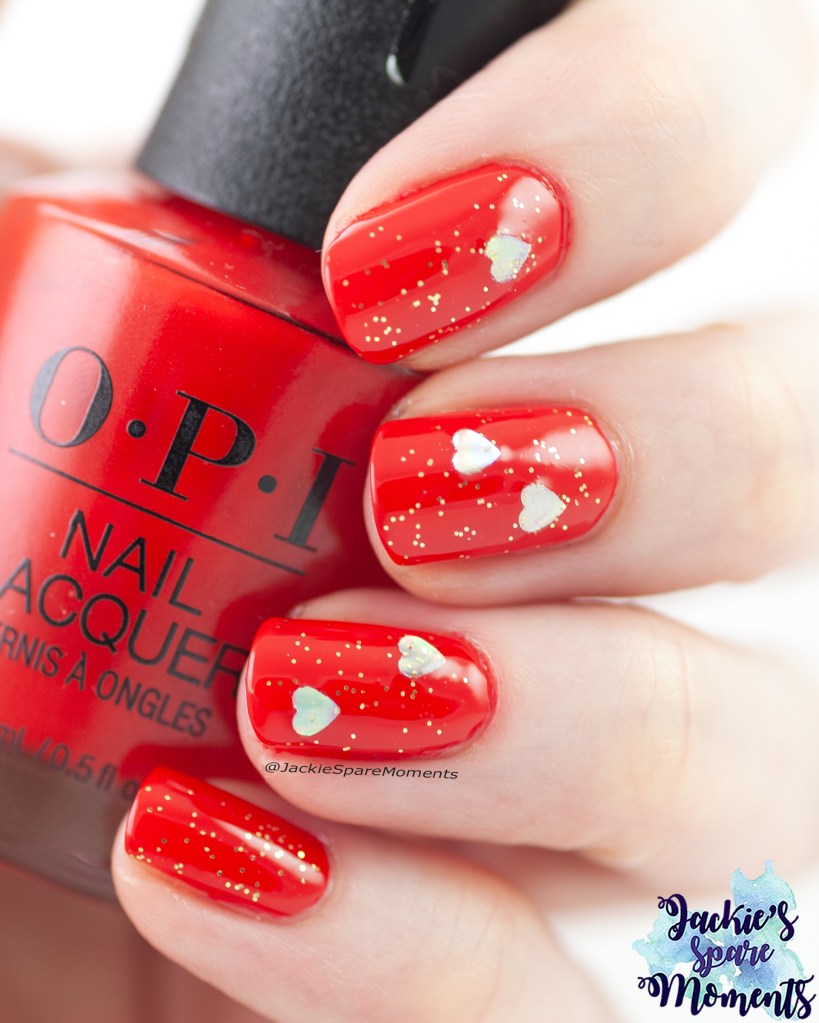 OPI My Wish List Is You topped with Revlon 901 Hearts of Gold FX