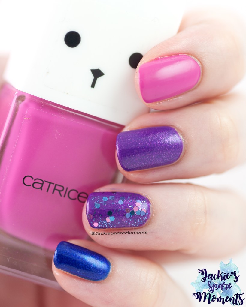 Pride month manicure bisexual flag