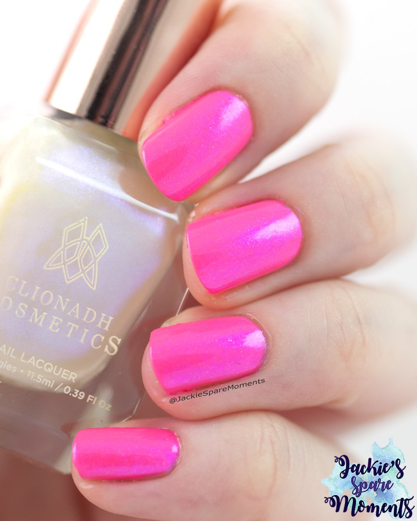 Catrice Neon 04 Flashing pink topped with Clionadh UV