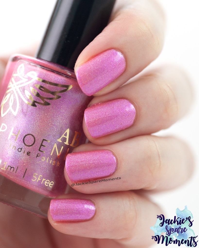 Pink holographic nail polish Phoenix Caroline