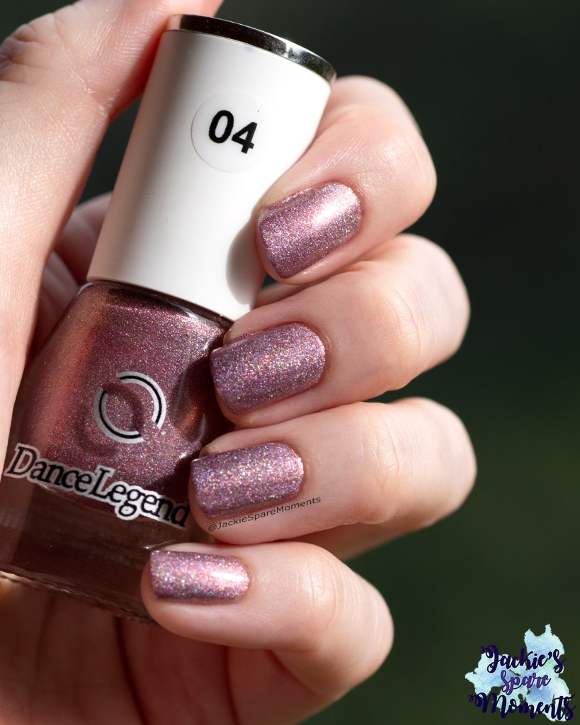Pink nail polish with shimmer and holographic